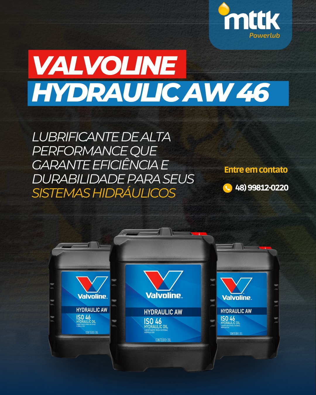 🔧VALVOLINE HYDRAULIC AW 46 – DESEMPENHO E PROTEÇÃO PARA SEU SISTEMA HIDRÁULICO! 🔧